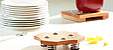 Hot Dong  steamed pear octagonal trivet with steel studs and sprung footed