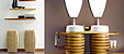 Two-colored birch double bathroom furniture