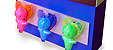 Counter display for courtesy lights for children with cardboard communication graphics